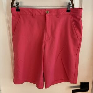 Izod Men's Coral Pink Flat Front Performance Shorts